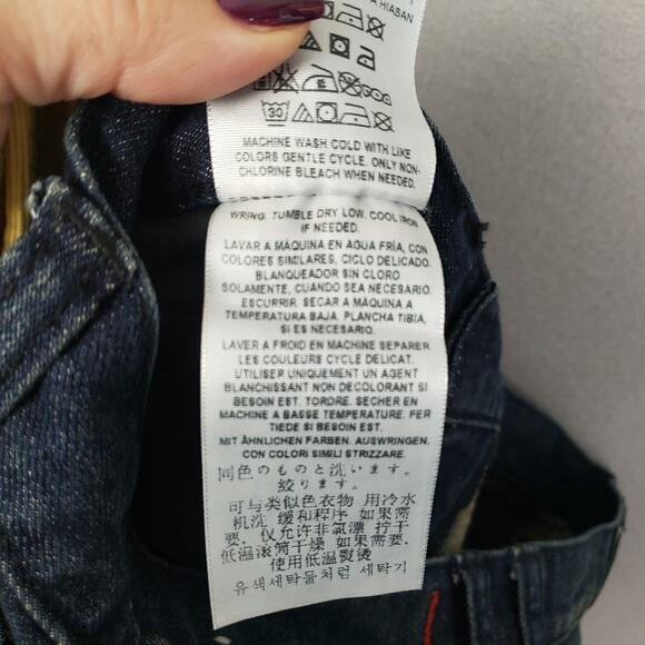 Guess Jeans Mens Size 32x30 Medium Rise Tapered Slim Jeans Halsted Fit Dark Wash - Picture 12 of 12